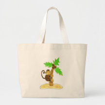 monkey climbing tree canvas bags