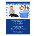 Monkey Cupcake Photo Birthday Invitation