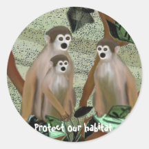 Monkey Protect our Habitat Stickers