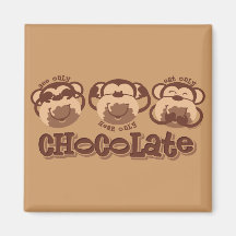 Monkey See Chocolate Fridge Magnet