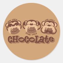 Monkey See Chocolate Stickers