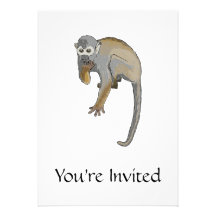 Monkey that is Eating. Custom Invitation