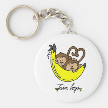 Monkeys Twin Boys Tshirts and Gifts Key Chains