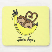 Monkeys Twin Boys Tshirts and Gifts Mousepads