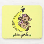 Monkeys Twin Girls T-shirts and Gifts Mouse Pad
