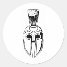 Monochrome Spartan helmet illustration Stickers