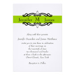 Monogram and Names Wedding Invitations Green