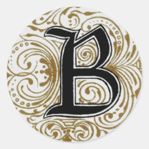 Monogram 'B' in Gold - Sticker