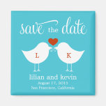 Monogram Birds Save The Date Magnet