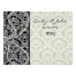 Monogram Black Damask Wedding Table Number Cards Personalised Invites