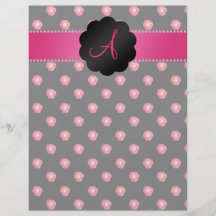 Monogram black pink roses custom flyer