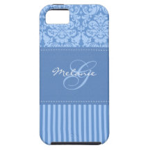 Monogram Blue Damask Stripe iPhone 5 Vibe Case