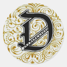 Monogram ‘D’ in Gold - Sticker
