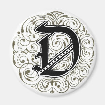 Monogram ‘D’ in Grey - Magnet