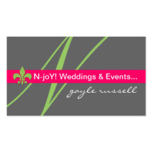 Monogram fleur de lis event planner profile card business card templates