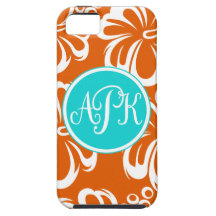 Monogram Hibiscus Flowers iPhone 5 Cover