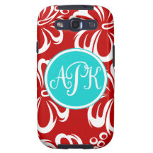 Monogram Hibiscus Flowers Samsung Galaxy S3 Cover