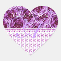 Monogram Letter A Purple Heart Sticker