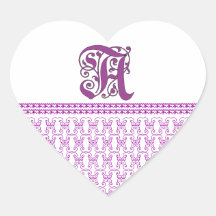 Monogram Letter A Purple Sticker