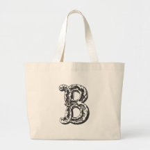 Monogram Letter B in Black Tote Bag