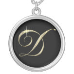 Monogram Letter D initial Necklace Sterling Silver