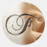 Monogram Letter F 2008 Wedding Envelope Seal stickers
