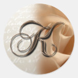 Monogram Letter K 2008 Wedding Envelope Sticker stickers