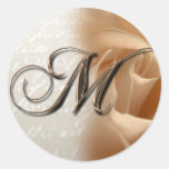 Monogram Letter M 2008 Wedding Envelope Sticker stickers