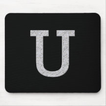 Monogram Letter U Mouse Mat