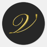 Monogram Letter V Wedding Envelope Seal stickers