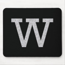 Monogram Letter W Mouse Pads