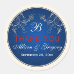 Monogram Navy, Ivory, Red, Silver Floral Sticker