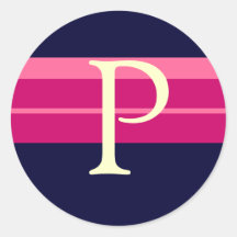 Monogram P Wedding Pink Navy Ivory Stickers