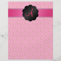 Monogram pink roses flyer
