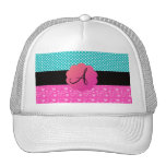 Monogram polka dots and hearts hats