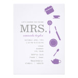 Monogram Purple  Bridal Shower Invitations