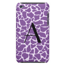 Monogram purple giraffe print barely there iPod covers