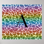 Monogram rainbow giraffe print