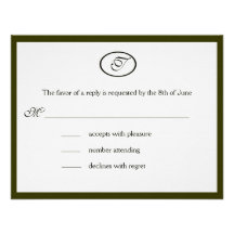 Monogram respond cards custom announcements