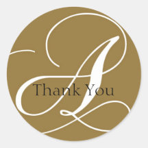 Monogram Thank You Wedding Labels Stickers