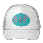 Monogram turquoise pink polka dots trucker hats