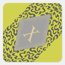 Monogram X Grey & Chartreuse Diamond Stickers