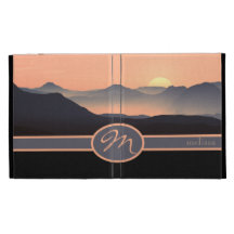 Monogrammed Fantasy Landscape Mountains Sunset iPad Cases