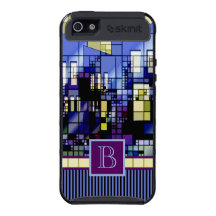 Monogrammed Geometric Abstract City Urban Building Case For iPhone 5