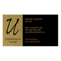 Monogrammed Granite Business Card - U