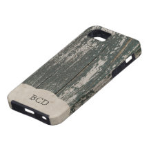 Monogrammed Old Wood Planks Rustic Country