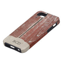 Monogrammed Red Barn Wood Rustic Country iPhone 5 Covers