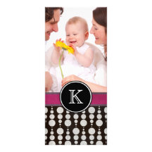 Monogrammed Silver Circle Custom Rack Cards