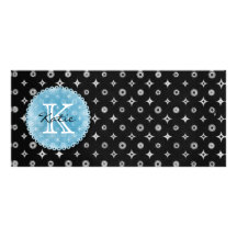 Monogrammed Silver Star Customized Rack Card