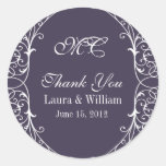Monogrammed Thank You Wedding Stickers